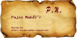 Pajzs Makár névjegykártya